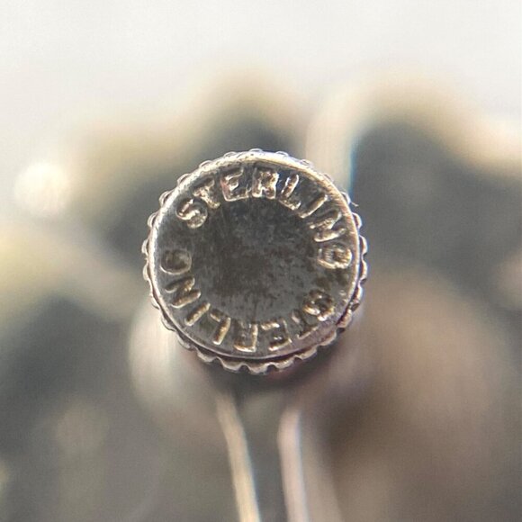 VTG Sterling Silver 925 Marcasite Floral Flower Screw Back Earrings - Picture 12 of 16